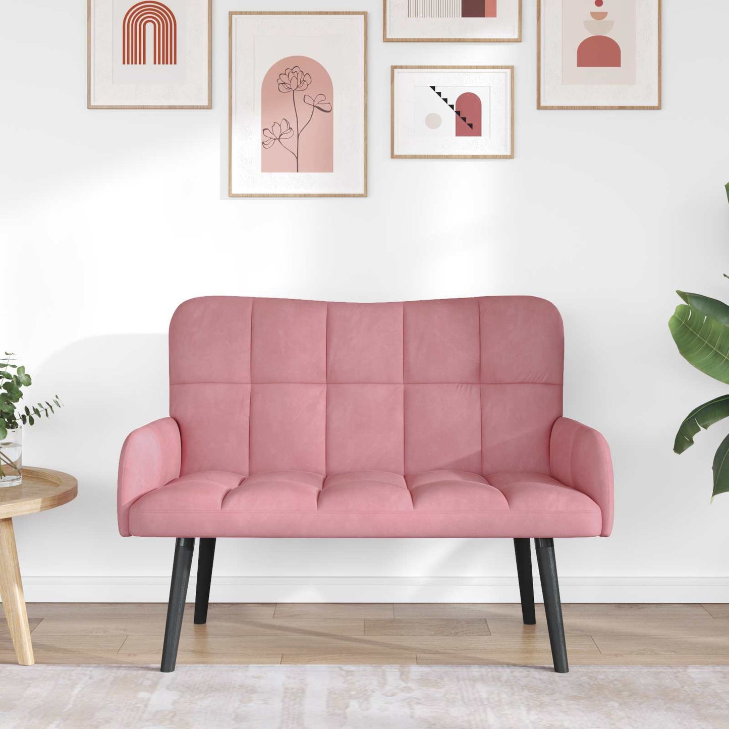 Divano a 2 Posti Rosa 115 x 61 x 87 cm Velluto (V)