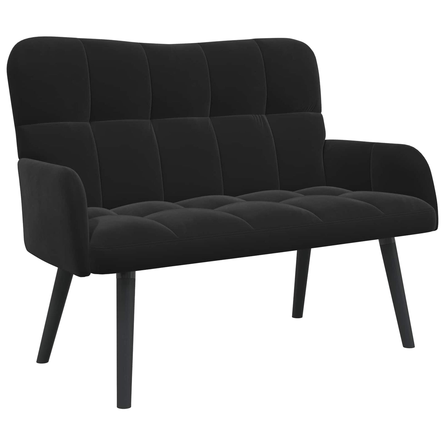 Divano a 2 Posti Nero 115 x 61 x 87 cm Velluto (V)