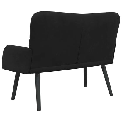 Sofa a Due Posti Nero 115 x 61 x 87 cm Velluto | homemem39