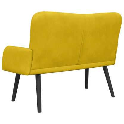 Sofa a Due Posti Giallo 115 x 61 x 87 cm Velluto | homemem39