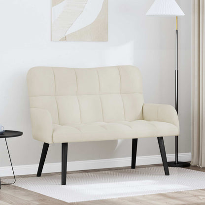 Sofa a Due Posti Crema 115 x 61 x 87 cm Velluto | homemem39
