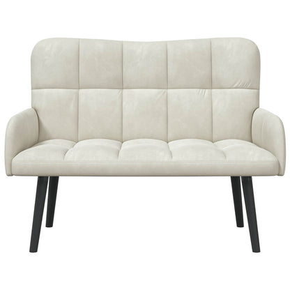 Sofa a Due Posti Crema 115 x 61 x 87 cm Velluto | homemem39