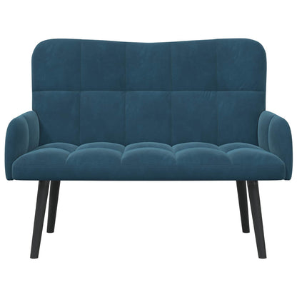 Sofa a Due Posti Blu 115 x 61 x 87 cm Velluto | homemem39