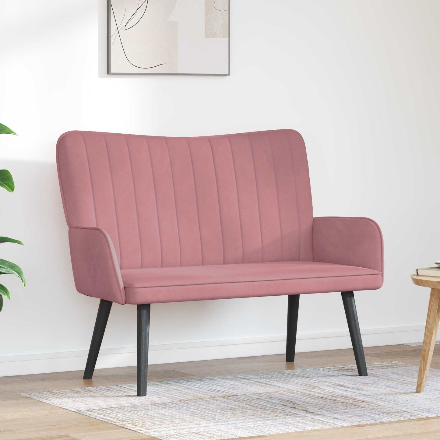 Sofa a Due Posti Rosa 115 x 61 x 87 cm Velluto | homemem39