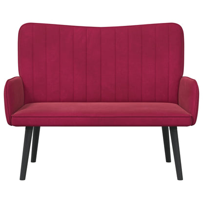 Divano a 2 Posti Rosso Vino 115 x 61 x 87 cm Velluto (V)