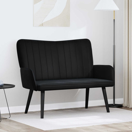 Sofa a Due Posti Nero 115 x 61 x 87 cm Velluto | homemem39