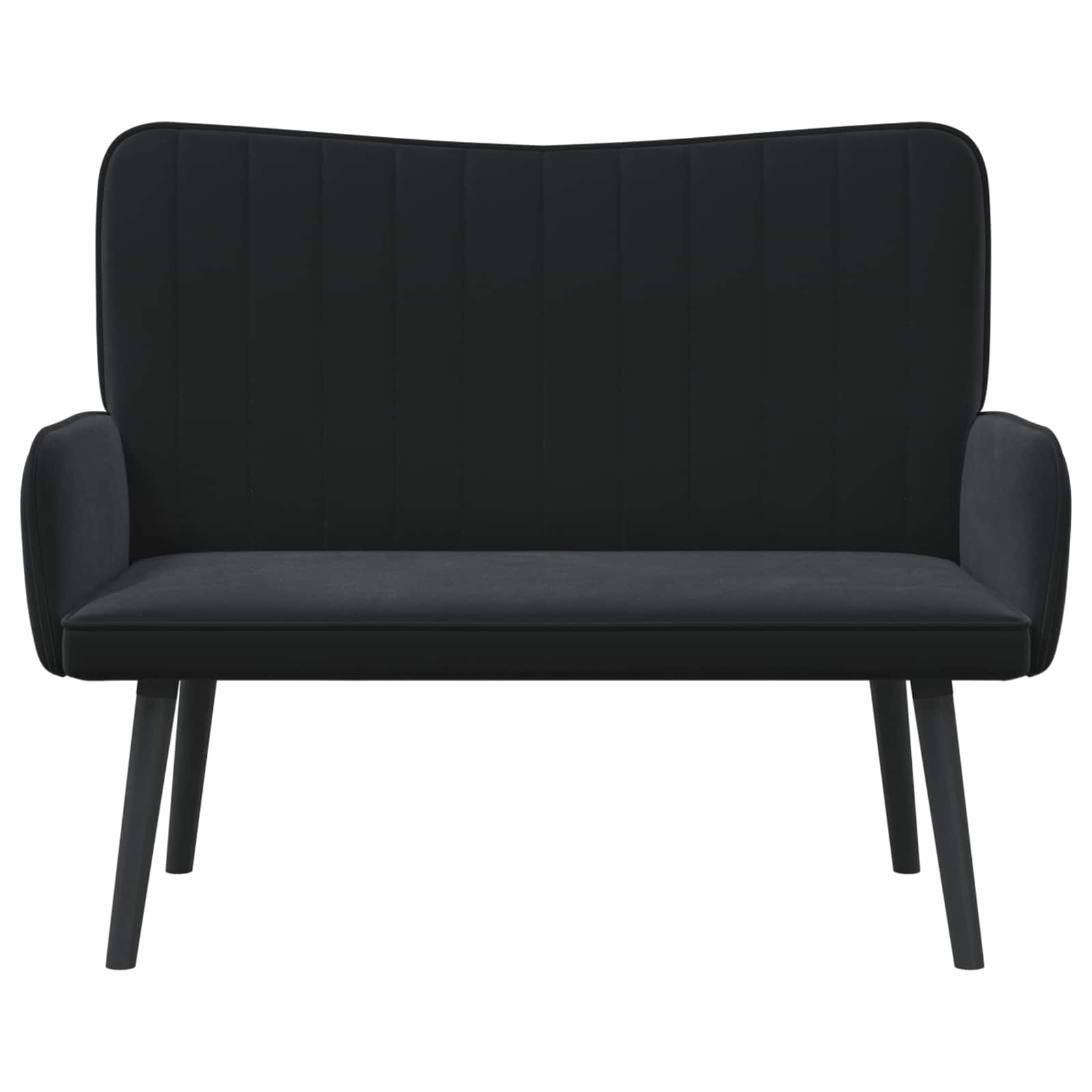 Sofa a Due Posti Nero 115 x 61 x 87 cm Velluto | homemem39