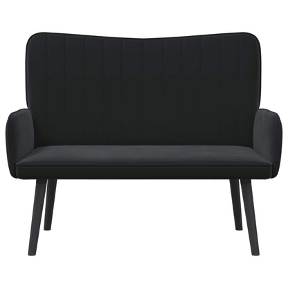 Sofa a Due Posti Nero 115 x 61 x 87 cm Velluto | homemem39