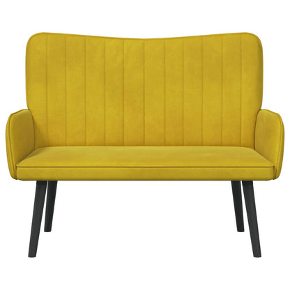 Sofa a Due Posti Giallo 115 x 61 x 87 cm Velluto | homemem39