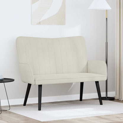 Sofa a Due Posti Crema 115 x 61 x 87 cm Velluto | homemem39