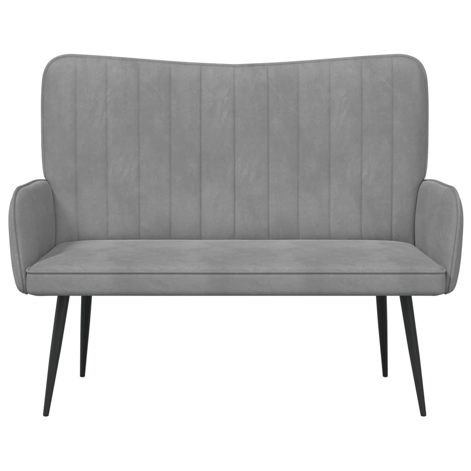 Sofa a Due Posti Grigio chiaro 115 x 61 x 87 cm Velluto | homemem39