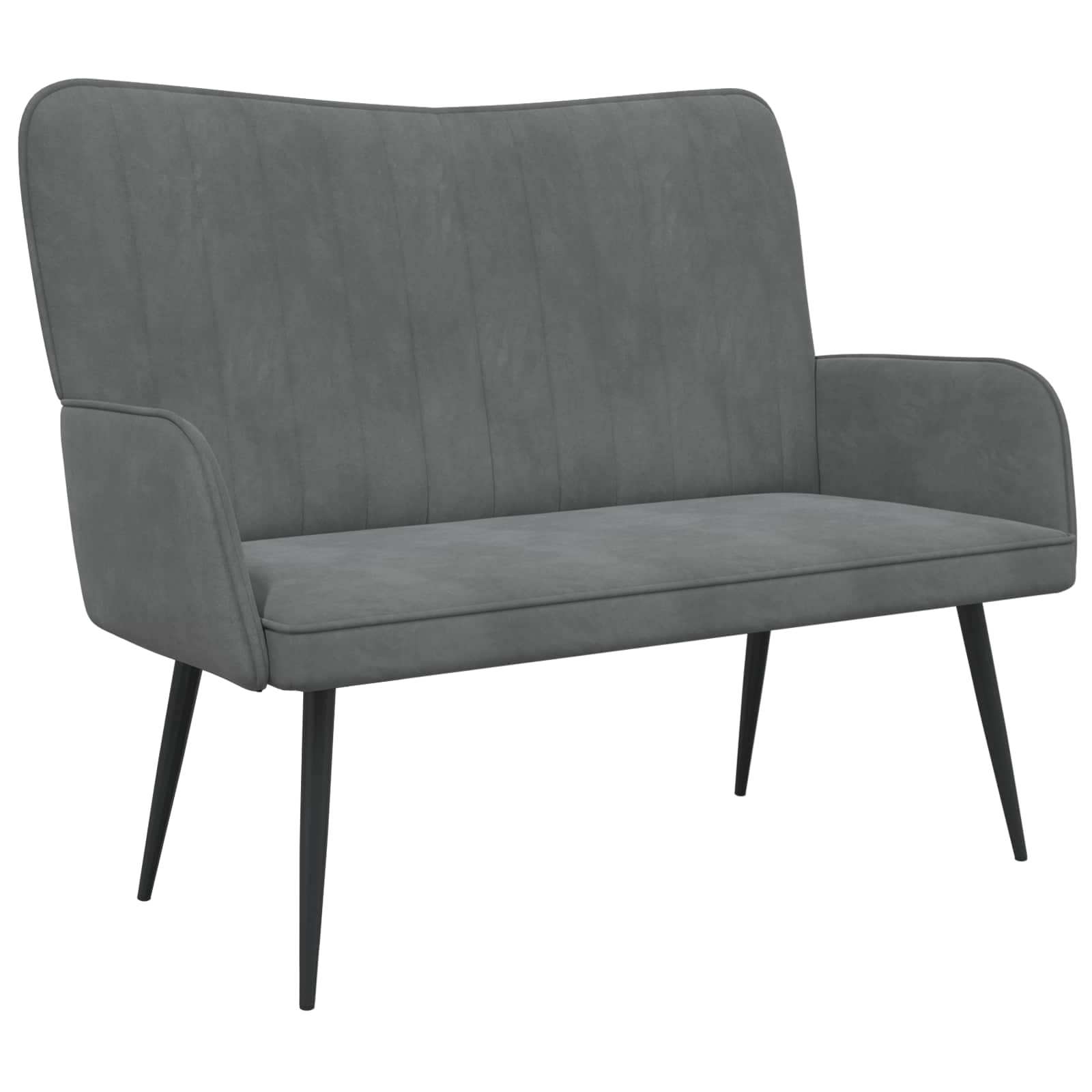 Sofa a Due Posti Grigio scuro 115 x 61 x 87 cm Velluto | homemem39