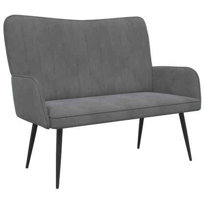 Sofa a Due Posti Grigio scuro 115 x 61 x 87 cm Velluto | homemem39