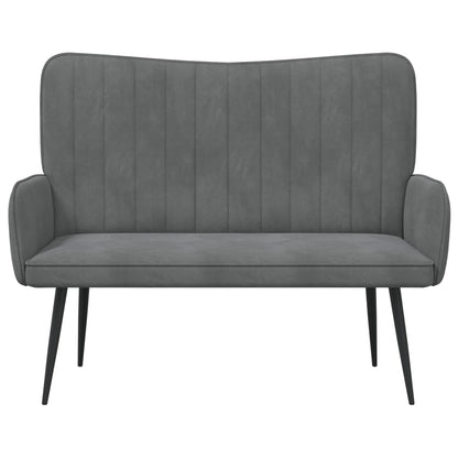 Sofa a Due Posti Grigio scuro 115 x 61 x 87 cm Velluto | homemem39