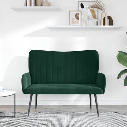 Sofa a Due Posti Verde Scuro 115 x 61 x 87 cm Velluto | homemem39