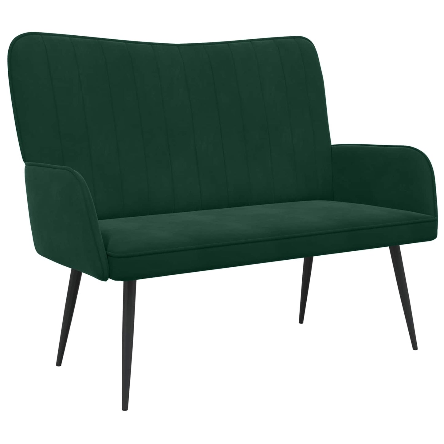 Divano a 2 Posti Verde Scuro 115 x 61 x 87 cm Velluto (V)
