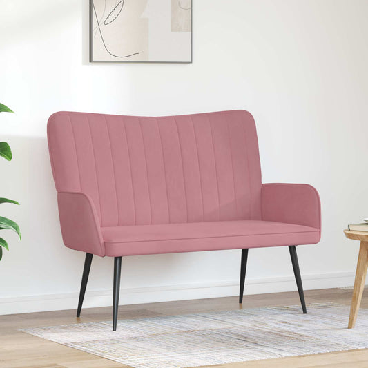 Divano a 2 Posti Rosa 115 x 61 x 87 cm Velluto (V)
