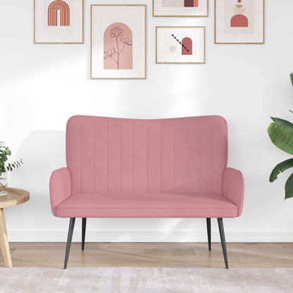 Divano a 2 Posti Rosa 115 x 61 x 87 cm Velluto (V)
