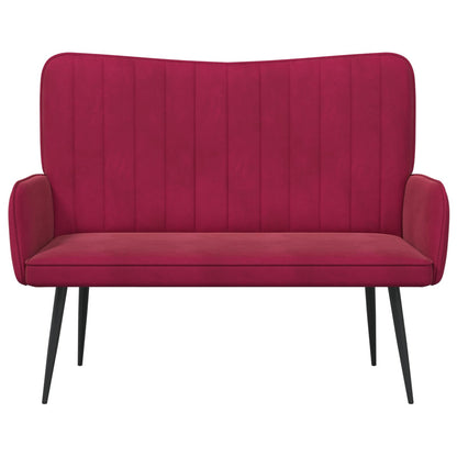 Sofa a Due Posti Rosso vino 115 x 61 x 87 cm Velluto | homemem39