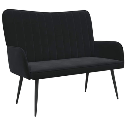 Divano a 2 Posti Nero 115 x 61 x 87 cm Velluto (V)