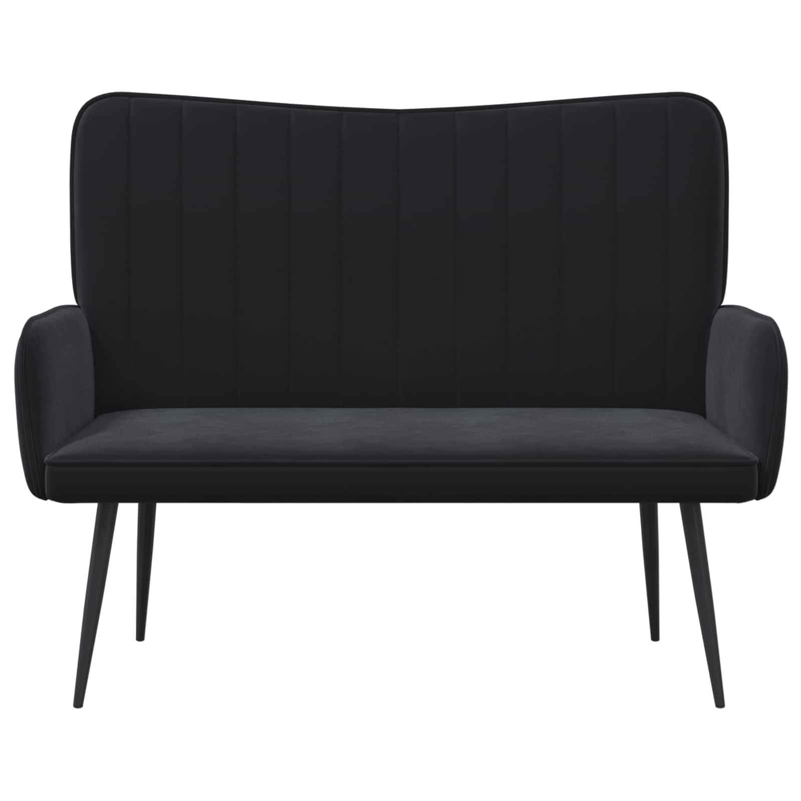 Sofa a Due Posti Nero 115 x 61 x 87 cm Velluto | homemem39