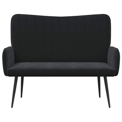 Sofa a Due Posti Nero 115 x 61 x 87 cm Velluto | homemem39