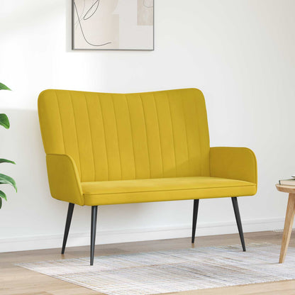 Divano a 2 Posti Giallo 115 x 61 x 87 cm Velluto (V)