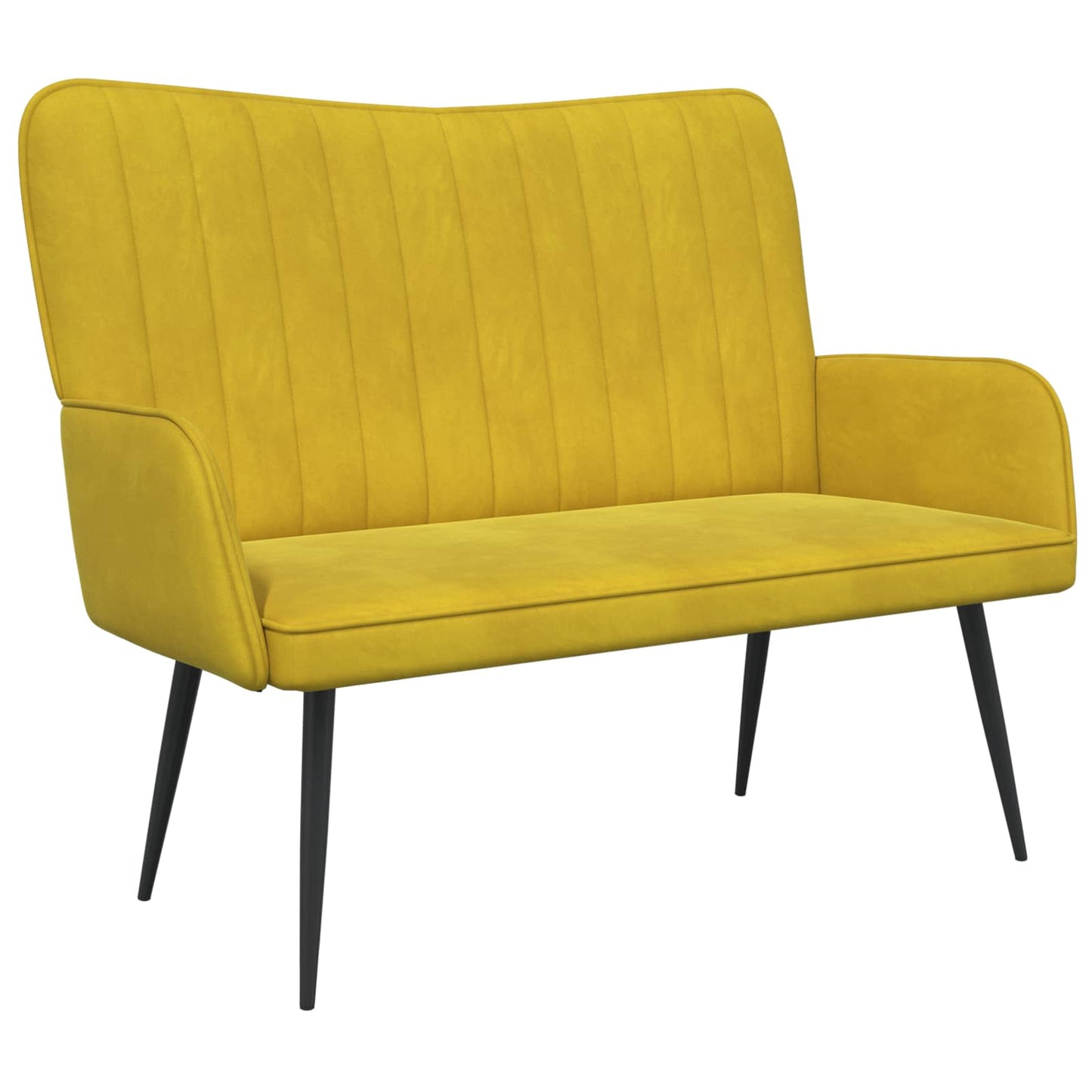 Divano a 2 Posti Giallo 115 x 61 x 87 cm Velluto (V)