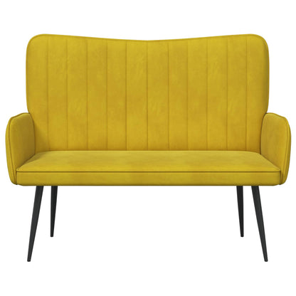 Divano a 2 Posti Giallo 115 x 61 x 87 cm Velluto (V)