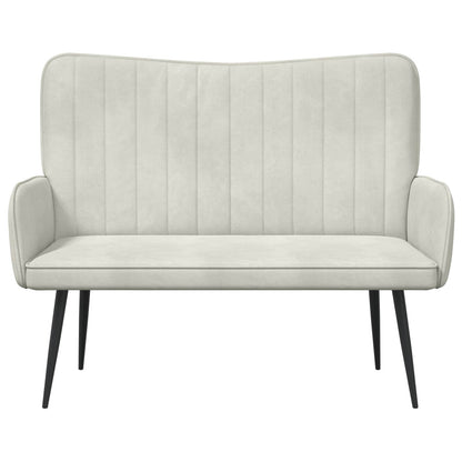 Divano a 2 Posti Crema 115 x 61 x 87 cm Velluto (V)