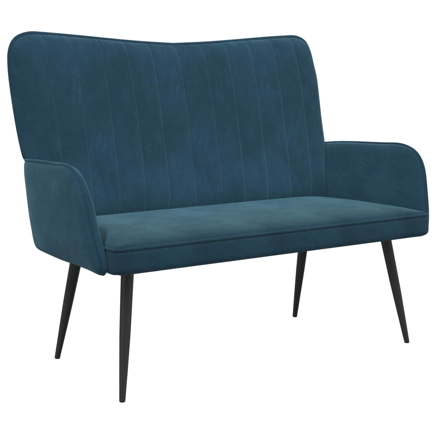 Sofa a Due Posti Blu 115 x 61 x 87 cm Velluto | homemem39