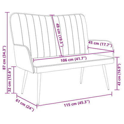 Sofa a Due Posti Blu 115 x 61 x 87 cm Velluto | homemem39