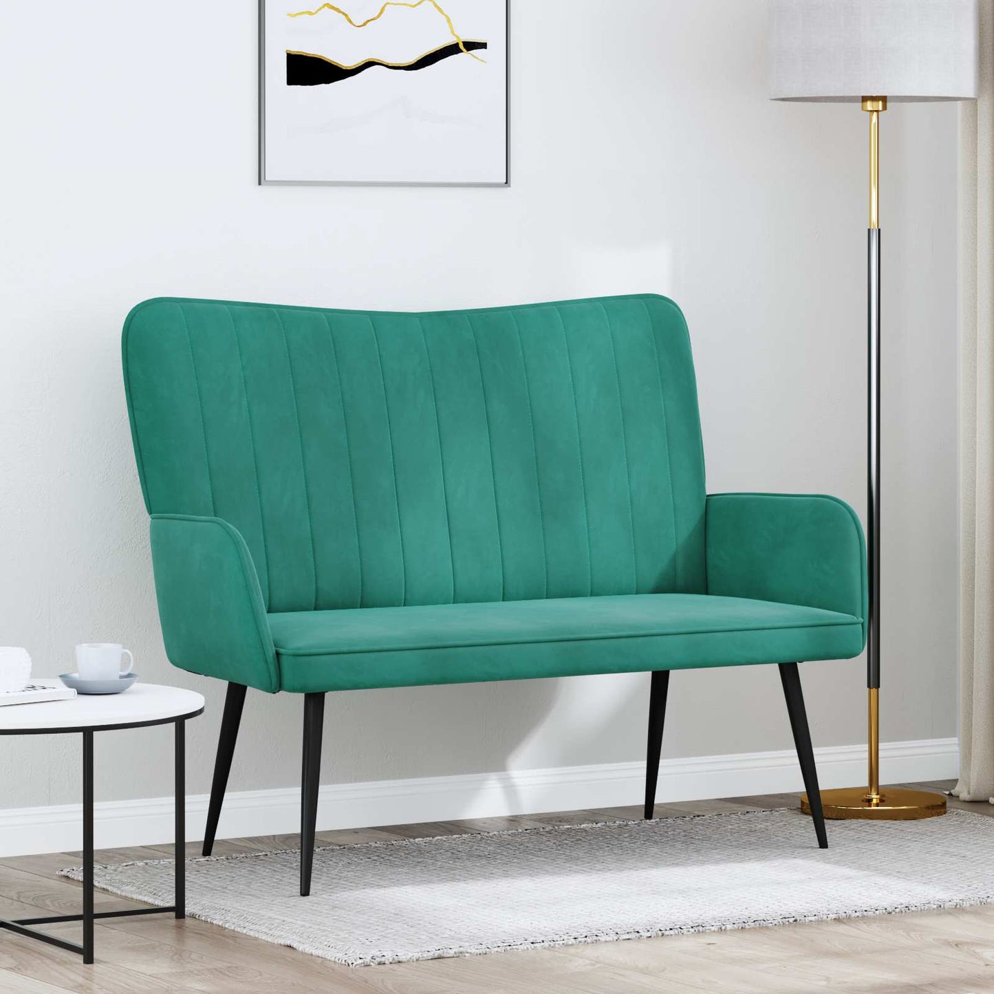 Divano a 2 Posti Turchese 115 x 61 x 87 cm Velluto (V)