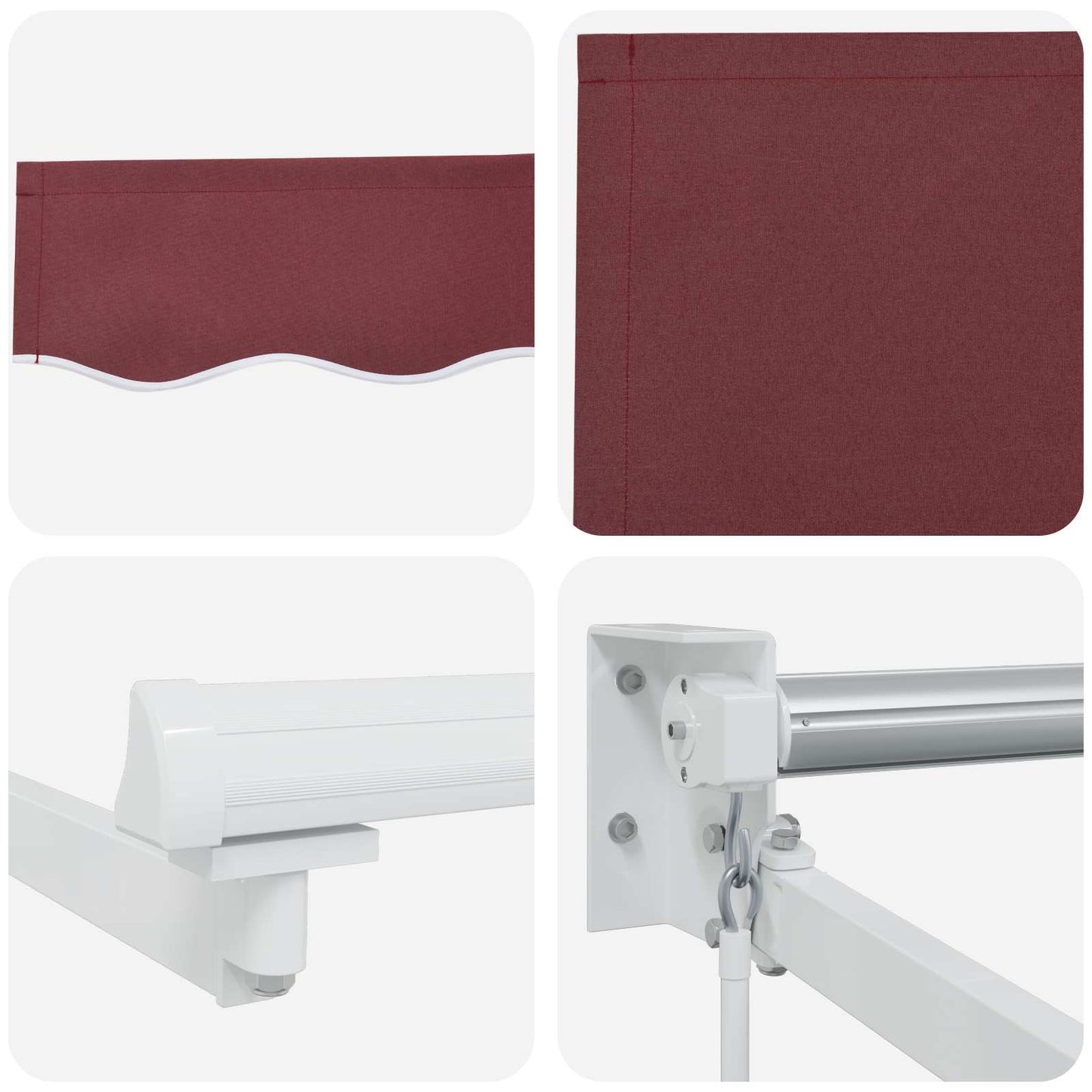 Tenda retrattile Borgogna 3 x 2 m 100% Poliestere e Alluminio | homemem39