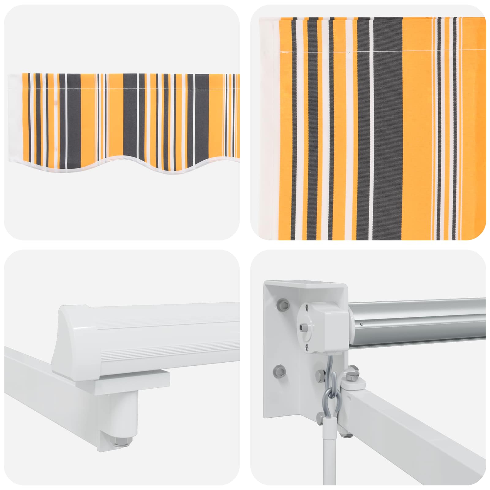 Tenda retrattile Giallo, Grigio e Bianco 3,5 x 2 m | homemem39