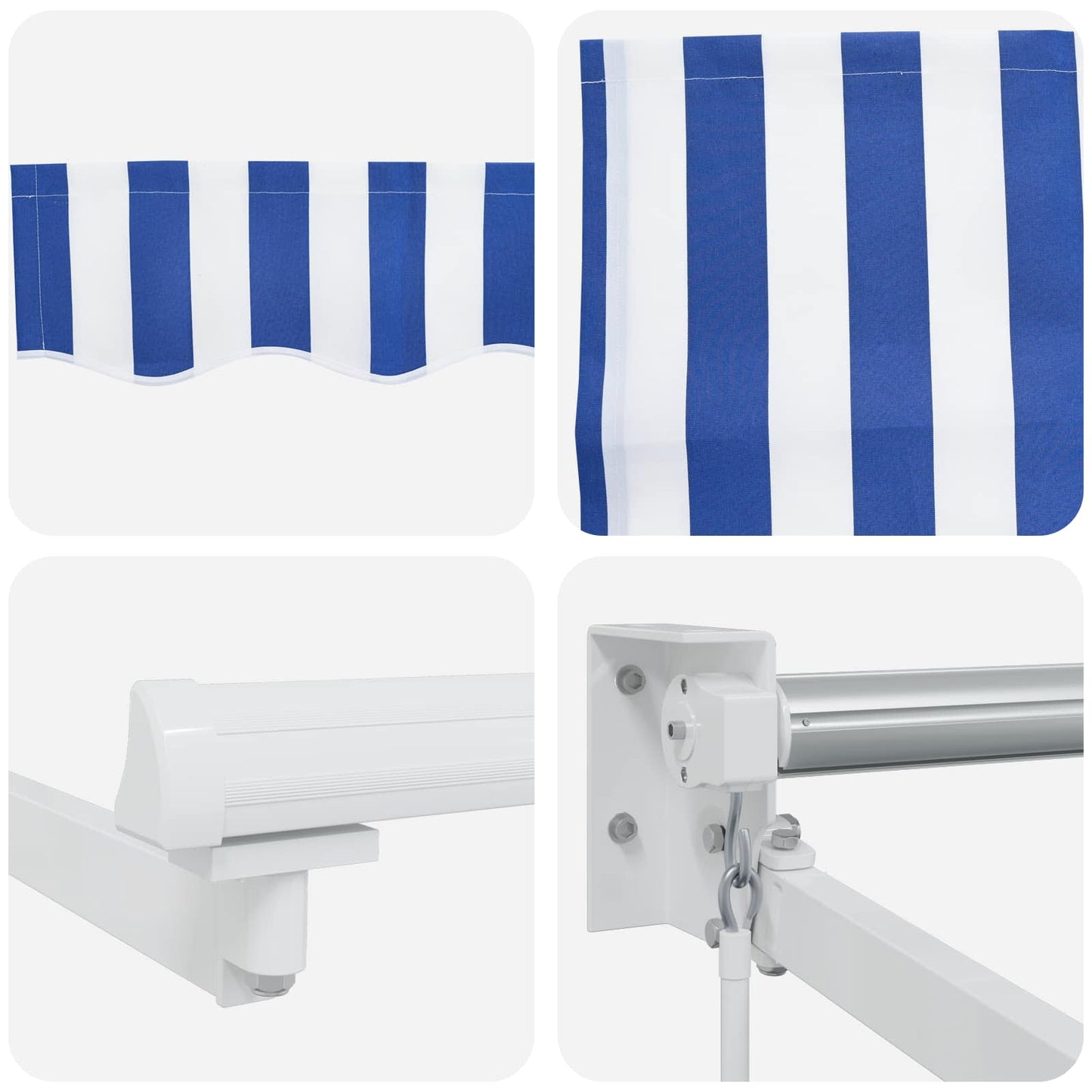 Tenda retrattile Blu e Bianco 4 x 2 m | homemem39