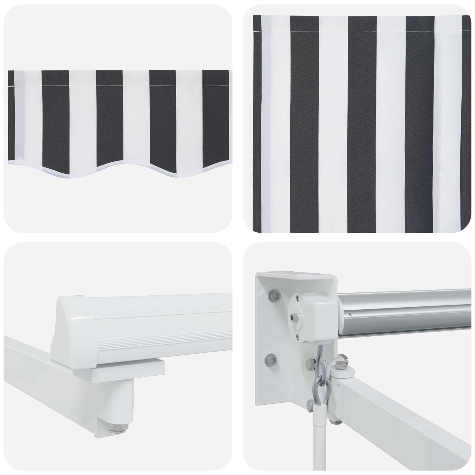 Tenda retrattile Antracite e Bianco 4 x 2 m | homemem39