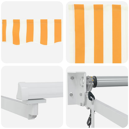 Tenda retrattile Giallo e Bianco 3 x 2 m Poliestere e Metallo | homemem39