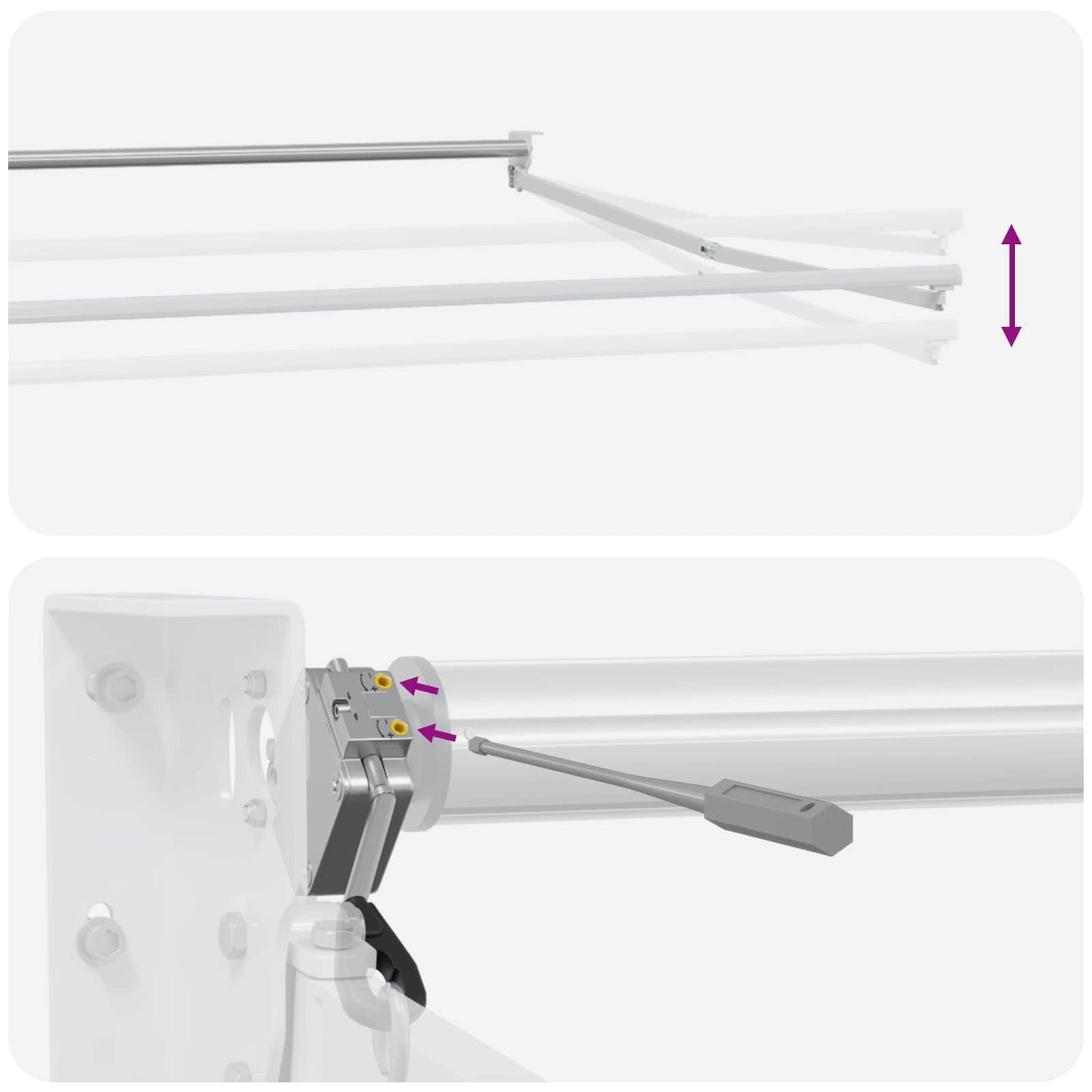 Tenda retrattile Giallo e Bianco 3 x 2 m Poliestere e Metallo | homemem39