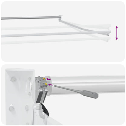 Tenda retrattile Giallo e Bianco 3 x 2 m Poliestere e Metallo | homemem39