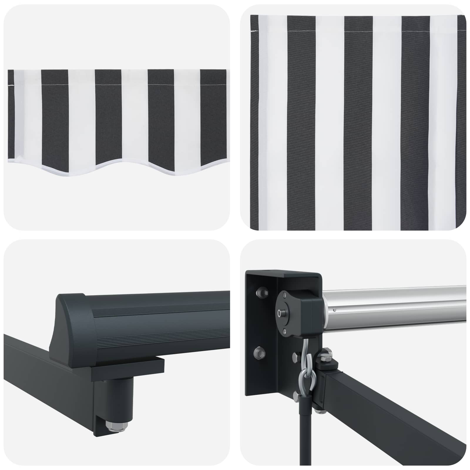 Tenda retrattile Antracite e Bianco 3,5 x 2 m | homemem39