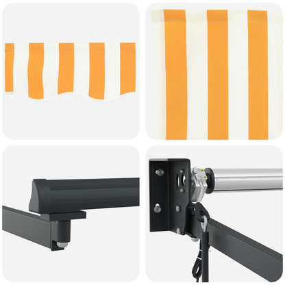 Tenda retrattile Giallo e Bianco 3 x 2 m Poliestere e Metallo | homemem39
