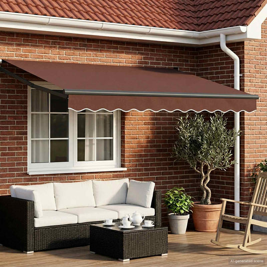 Tenda da Sole Marrone 3,5 x 2 m Poliestere e Metallo