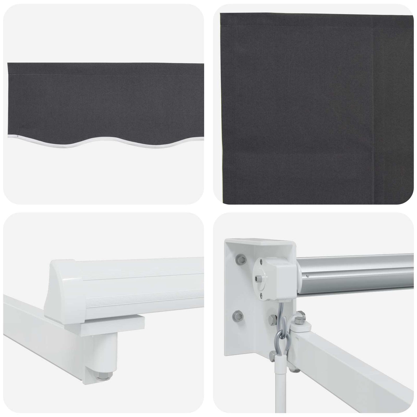Tenda retrattile manuale con LED Antracite e Bianco 3 x 2 m | homemem39