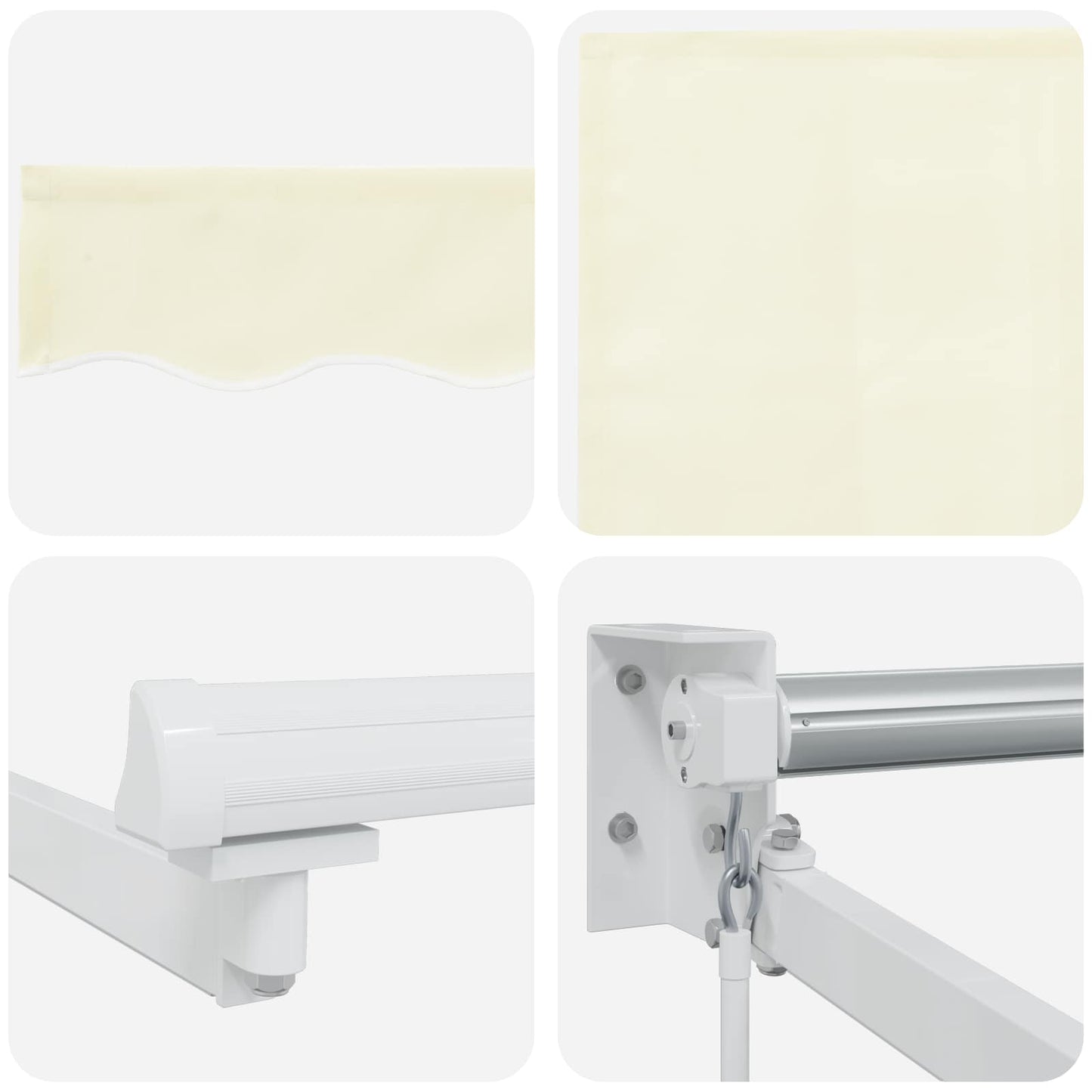 Tenda retrattile manuale con LED Crema e Bianco 3,5 x 2 m | homemem39