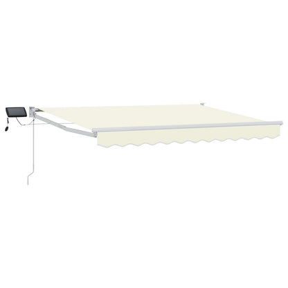 Tenda retrattile manuale con LED Crema e Bianco 3,5 x 2 m | homemem39