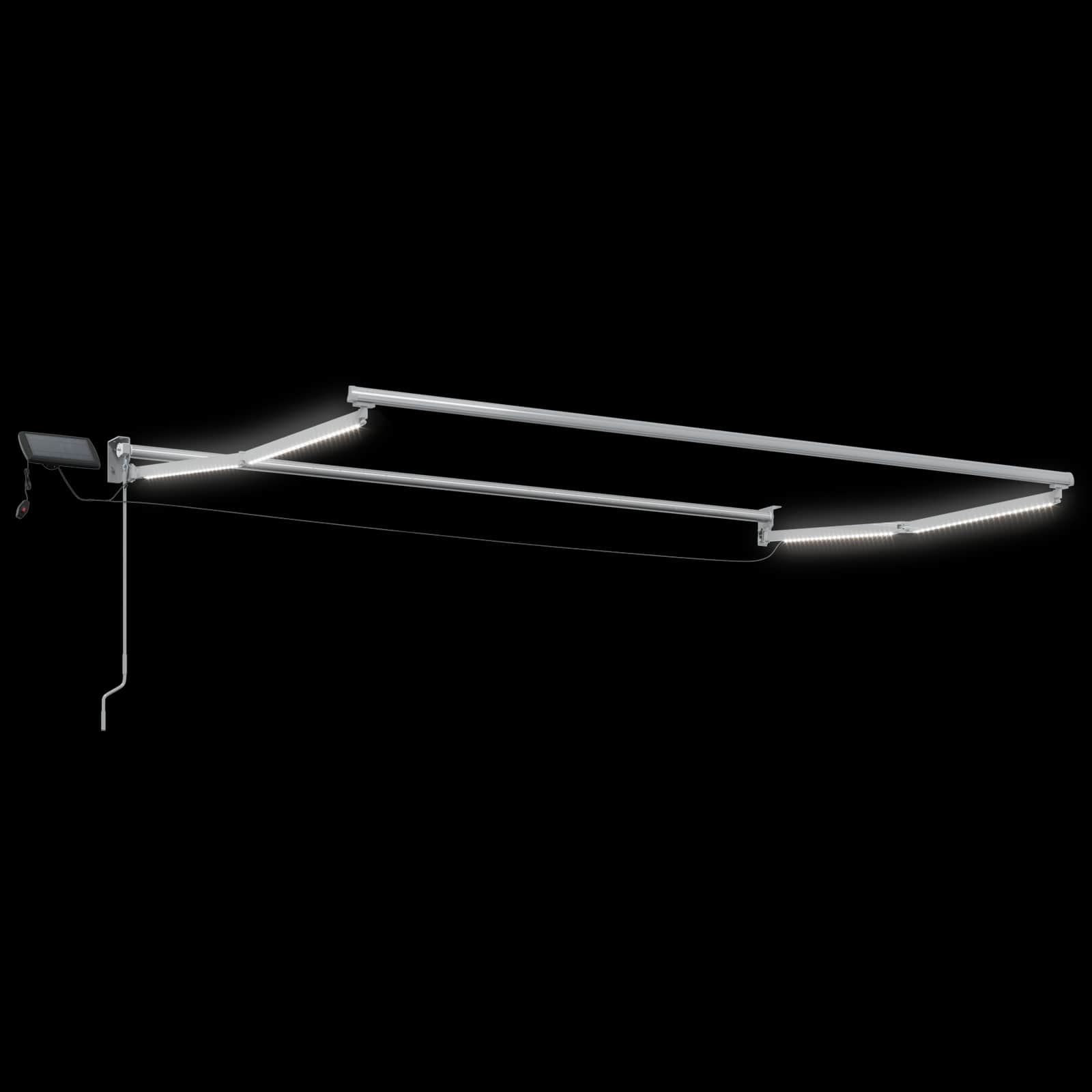 Tenda retrattile manuale con LED Crema e Bianco 3,5 x 2 m | homemem39