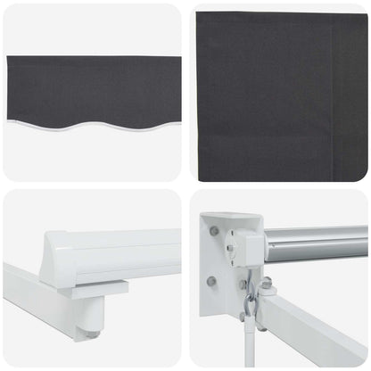 Tenda retrattile manuale con LED Antracite e Bianco 3,5 x 2 m | homemem39