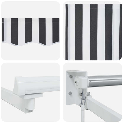 Tenda retrattile manuale con LED Antracite e Bianco 3,5 x 2 m | homemem39