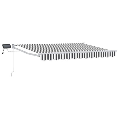 Tenda retrattile manuale con LED Antracite e Bianco 3,5 x 2 m | homemem39